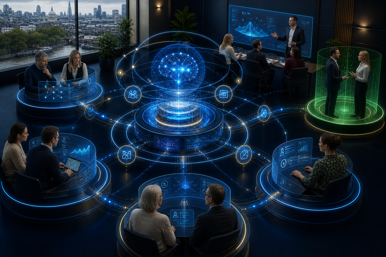 Distributed translucent AI learning network with UK business teams