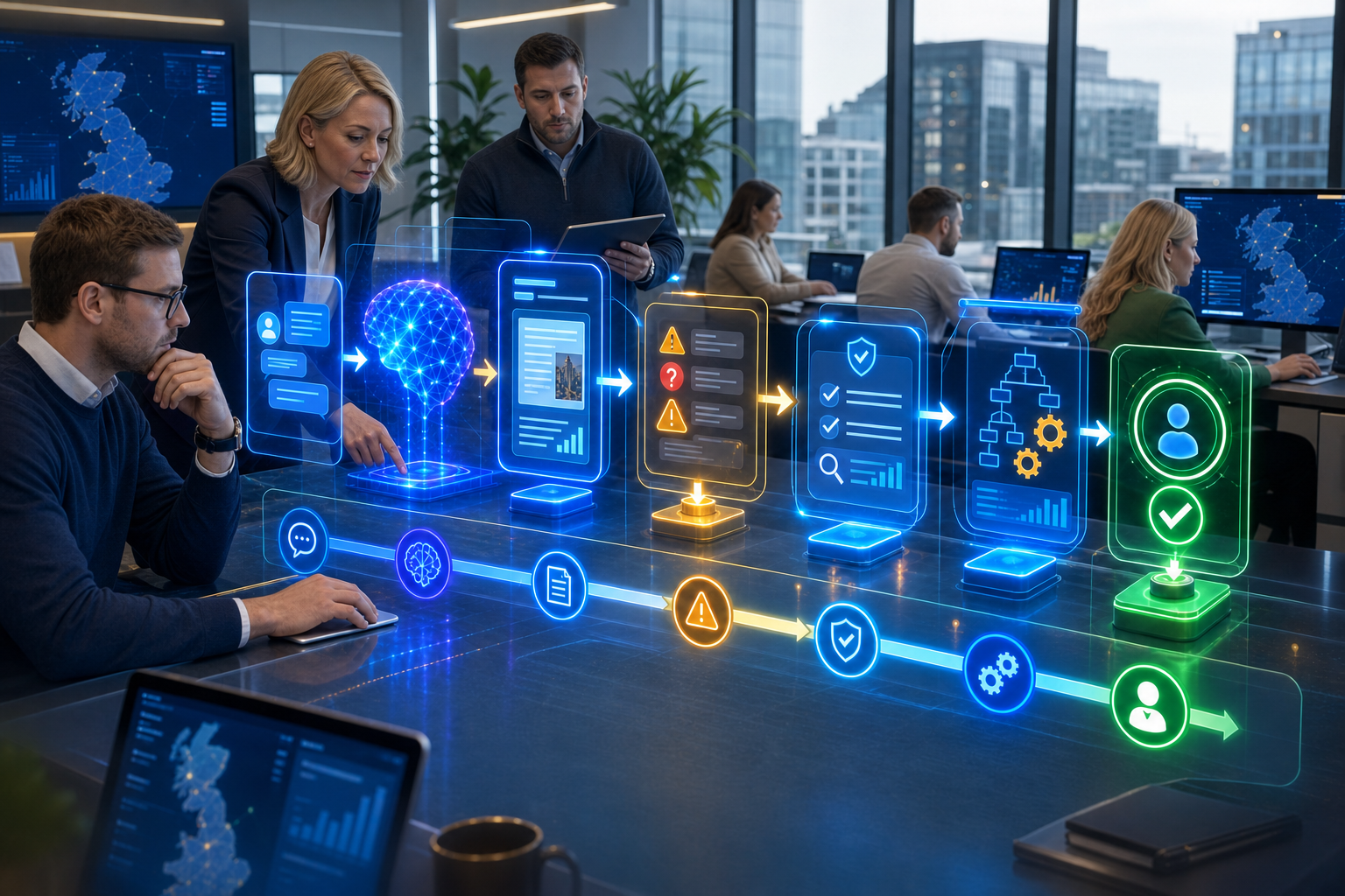 AI workflows moving into departments across a UK business setting